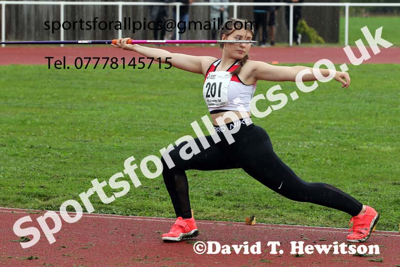 Women and Girls javelin, 2021 North Eastern Track and Field Champs., Middesbrough. Photo: David T. Hewitson/Sports for All Pics